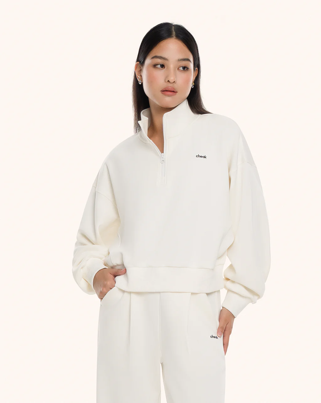 Quarter Zip Sweater Crop - Image 15