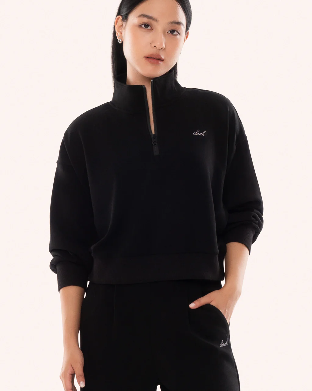 Quarter Zip Sweater Crop - Image 19