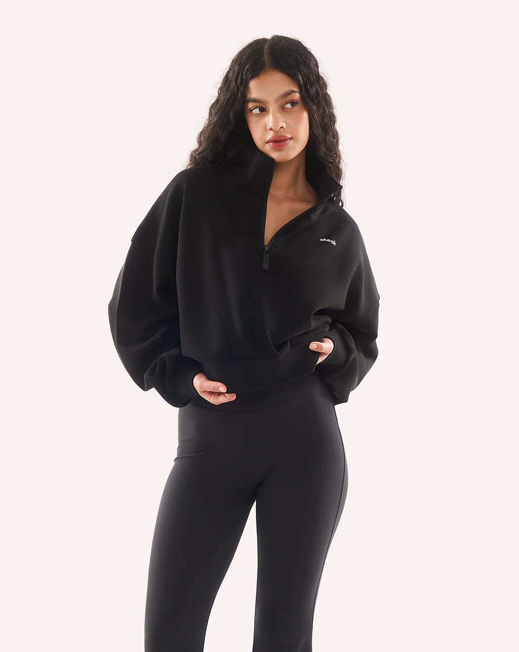 Quarter Zip Sweater Crop - Image 33
