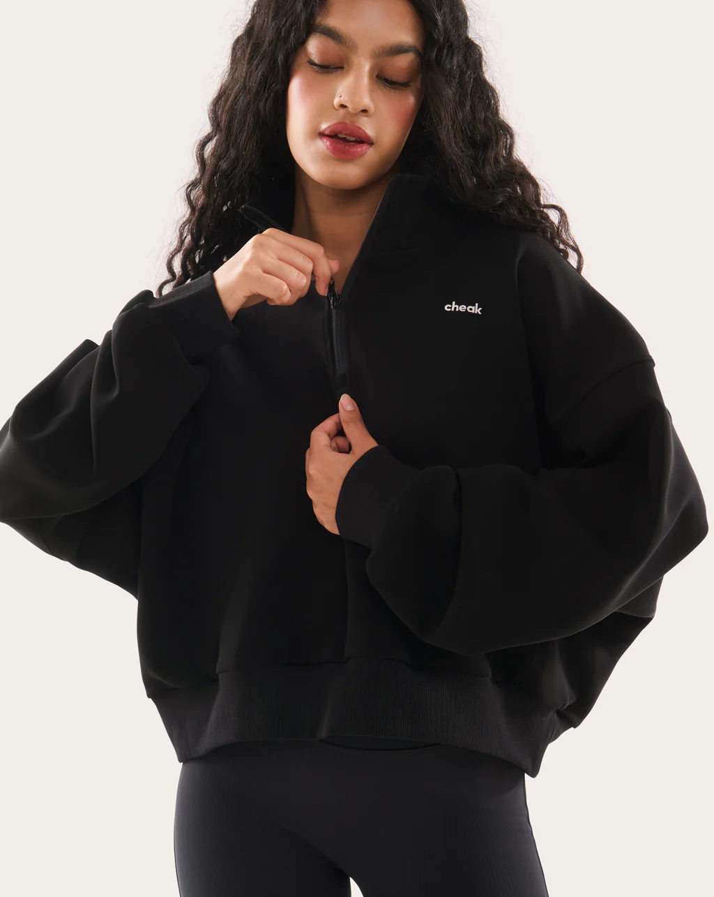 Quarter Zip Sweater Crop - Image 34