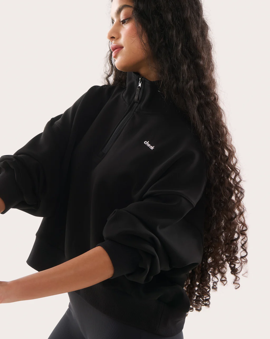 Quarter Zip Sweater Crop - Image 35