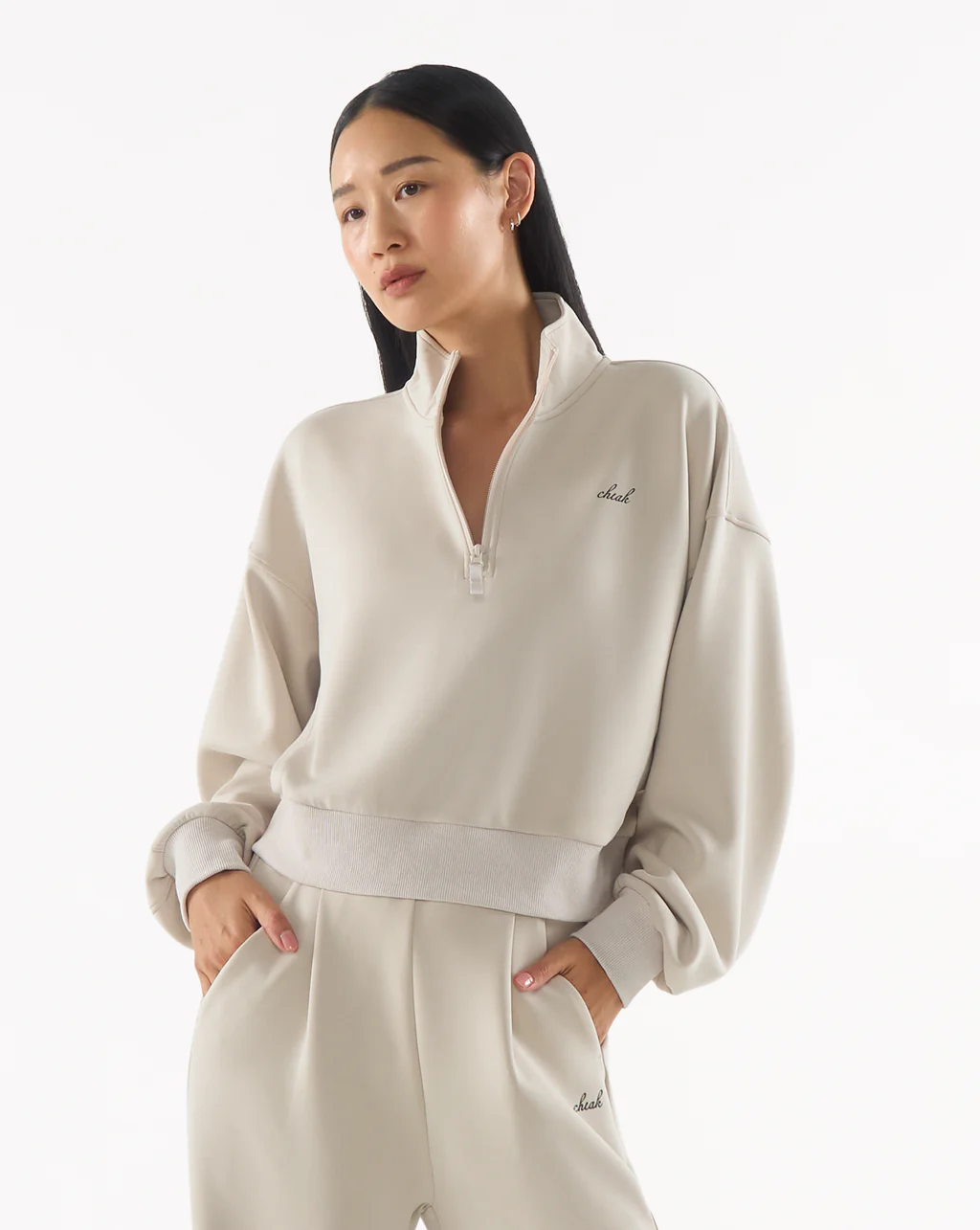 Quarter Zip Sweater Crop - Image 39