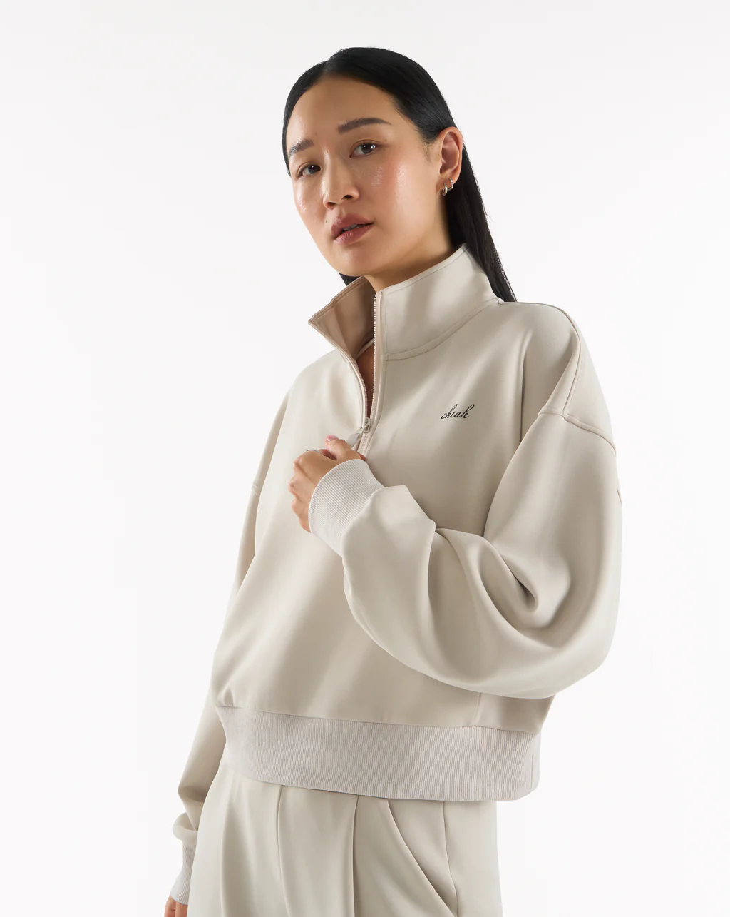 Quarter Zip Sweater Crop - Image 41