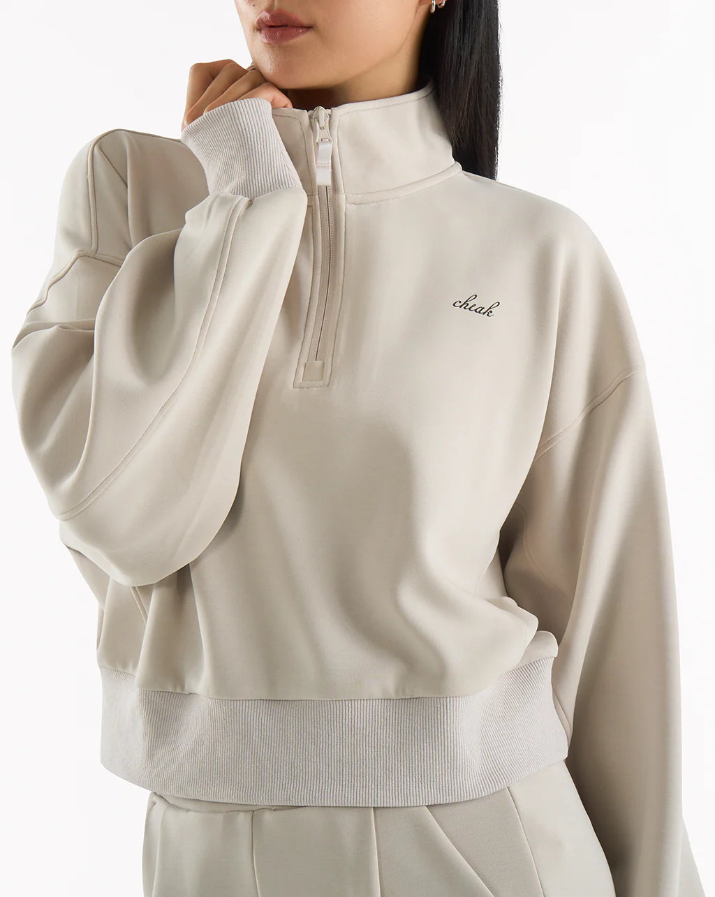 Quarter Zip Sweater Crop - Image 44
