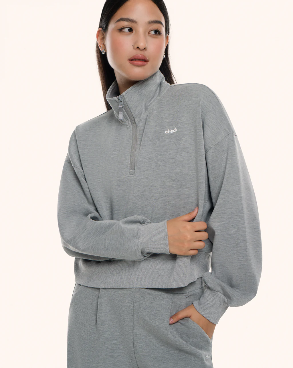 Quarter Zip Sweater Crop - Image 49