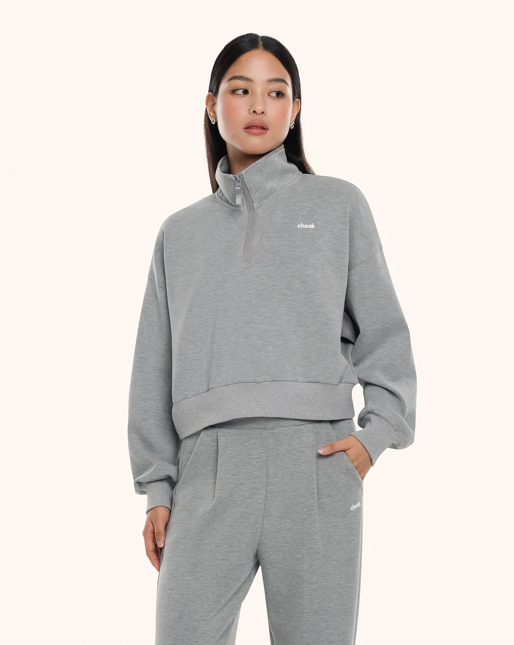 Quarter Zip Sweater Crop - Image 50