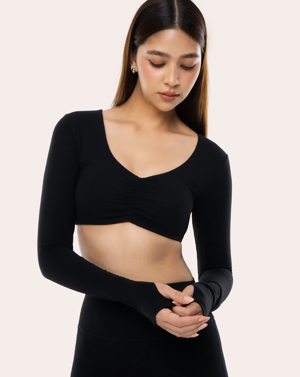 Scrunch Padded Long Sleeve Top - Image 11