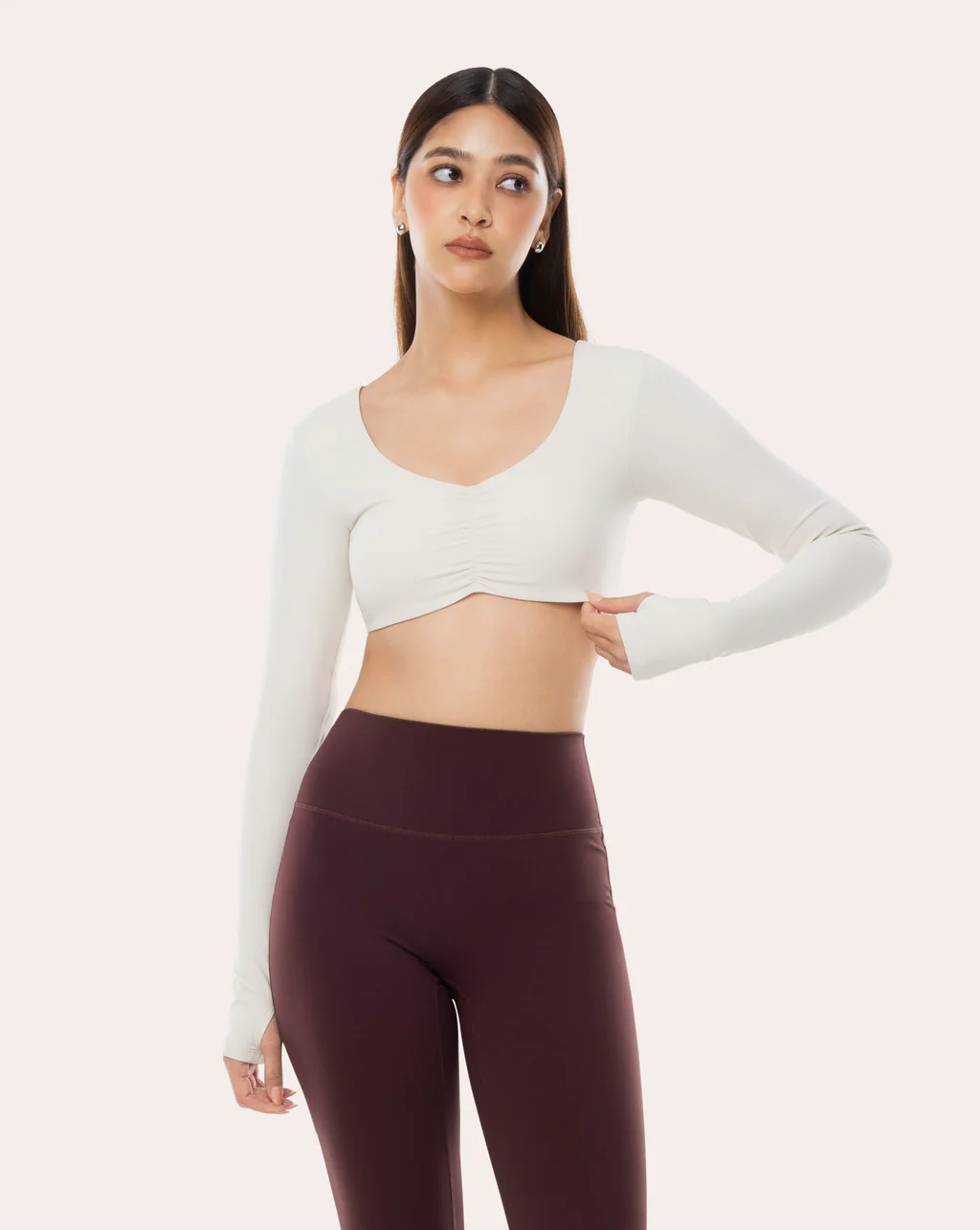 Scrunch Padded Long Sleeve Top - Image 3