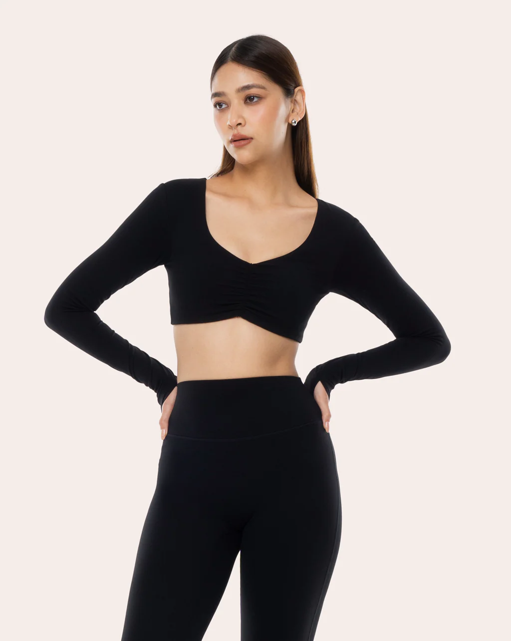 Scrunch Padded Long Sleeve Top - Image 7